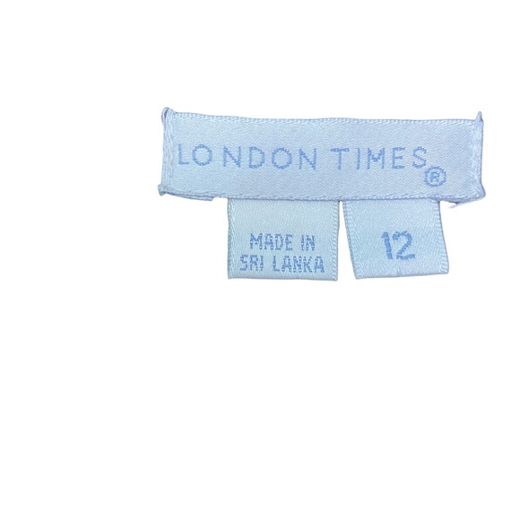 London Times ladies size12 blue frill neck zipper Large spring summer Work - Picture 4 of 8